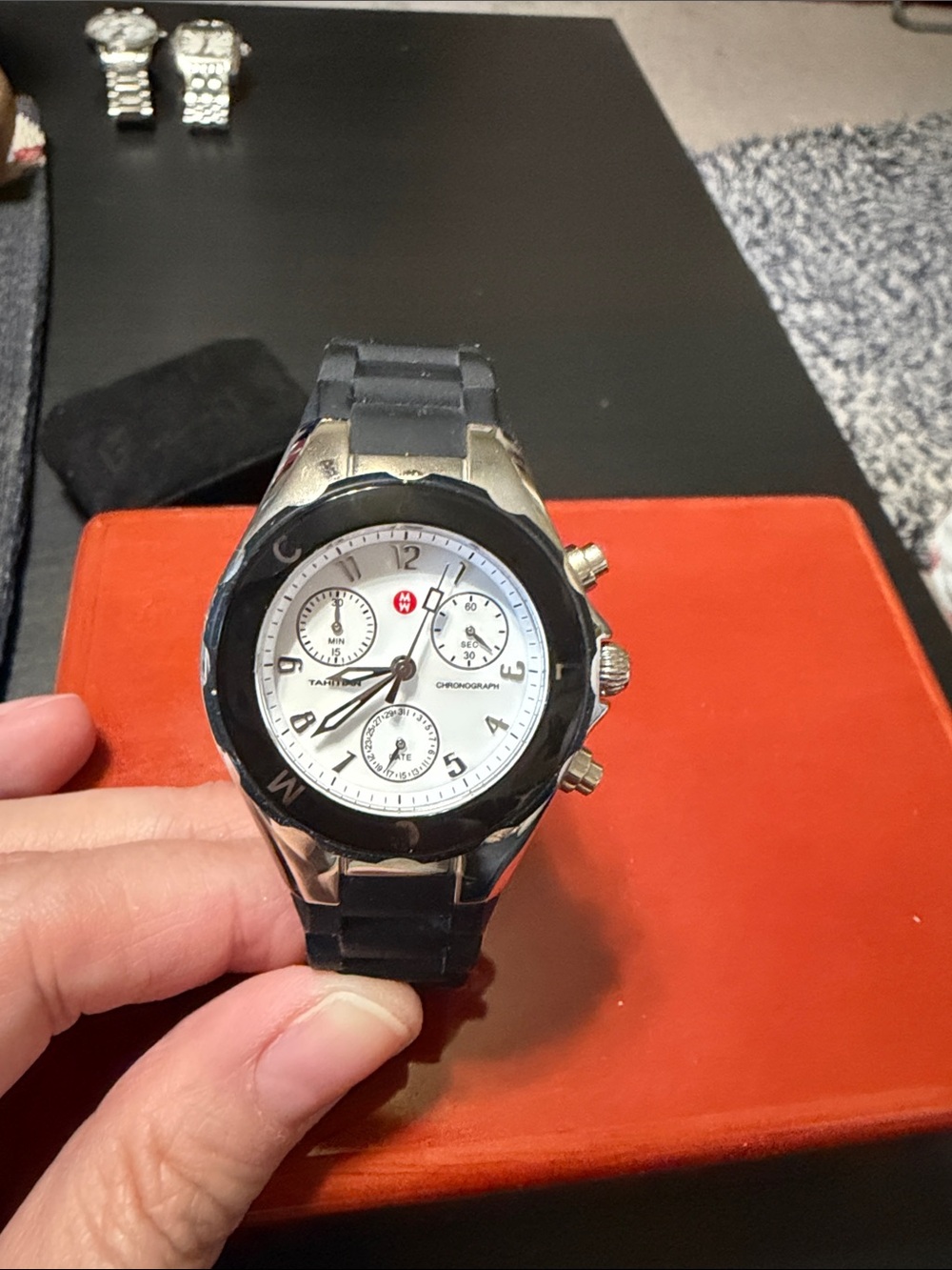 Michele watches. Black and White Chronograph Women’s Watch